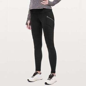 Lululemon Toasty Tech Black High-Waisted Fleece Lined Leggings